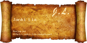 Janki Lia névjegykártya